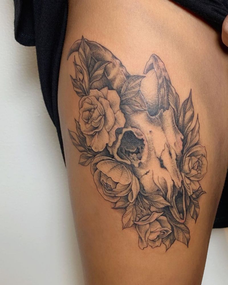 30 Pretty Goat Skull Tattoos You Must Try