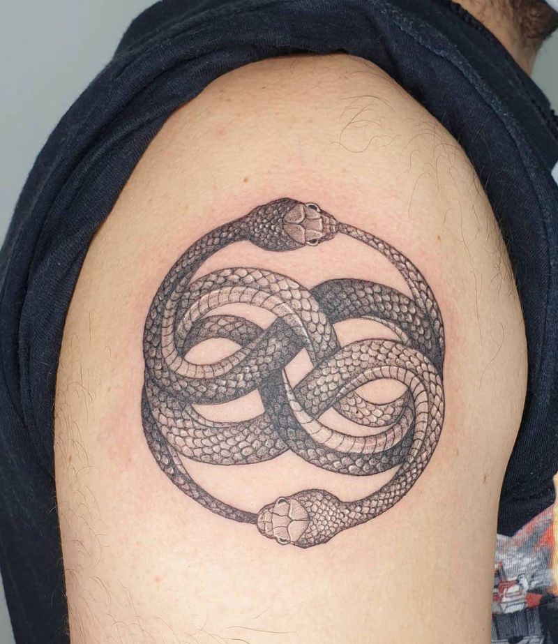 30 Pretty Ouroboros Tattoos for You to Enjoy