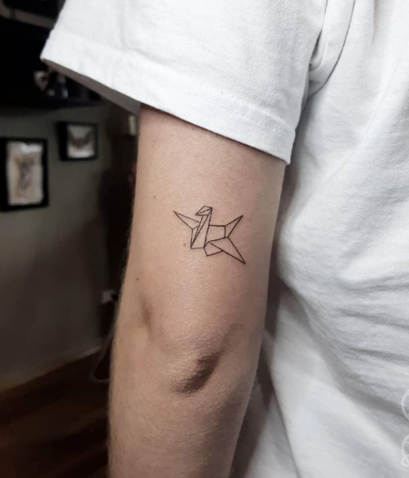 30 Pretty Paper Crane Tattoos Make Your Dream Come True