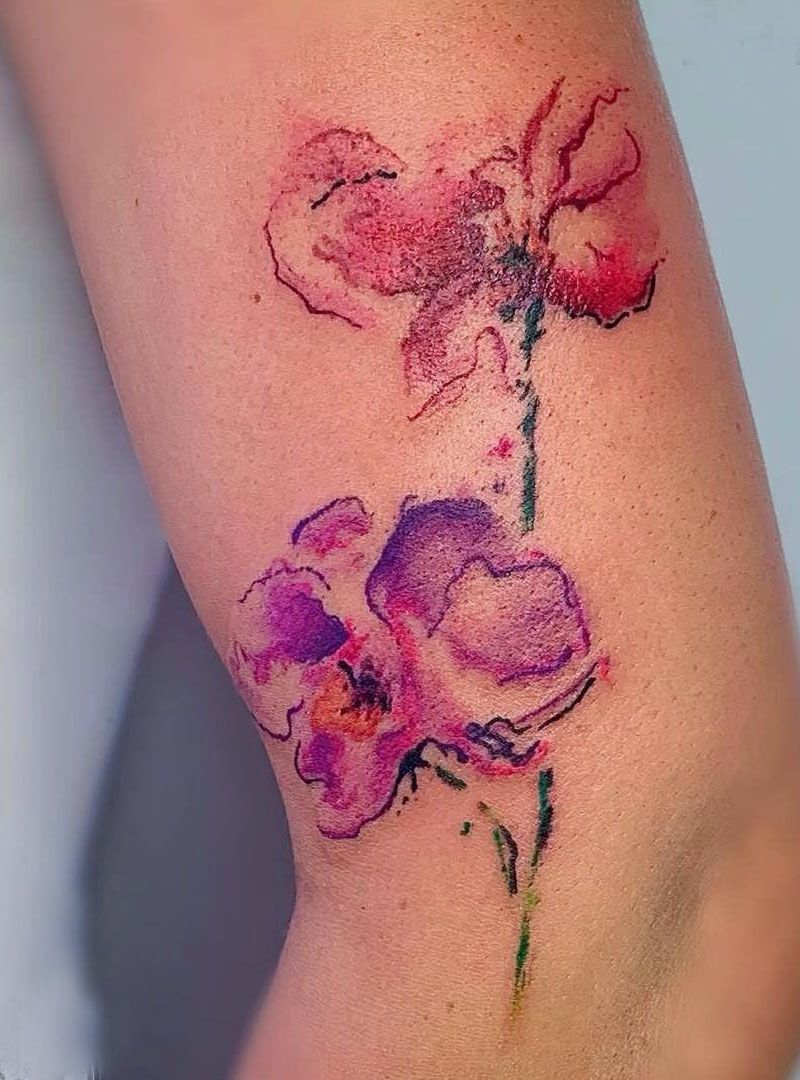 30 Pretty Watercolor Flower Tattoos You Will Love