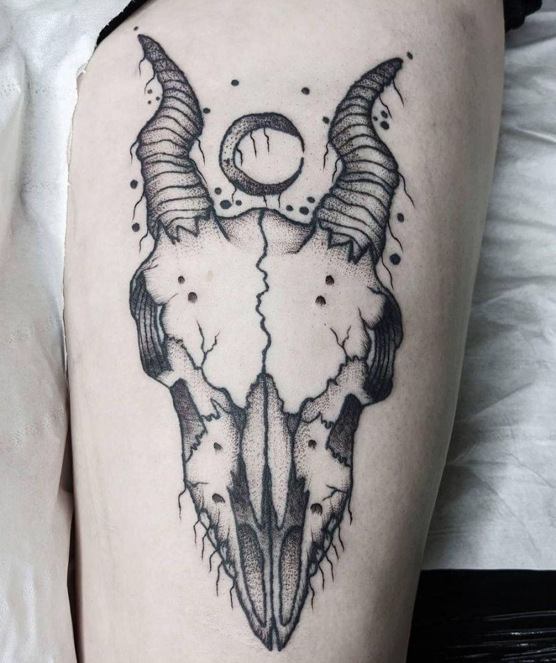 30 Pretty Goat Skull Tattoos You Must Try