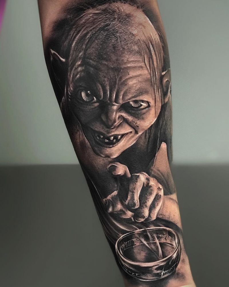 30 Pretty Gollum Tattoos to Inspire You