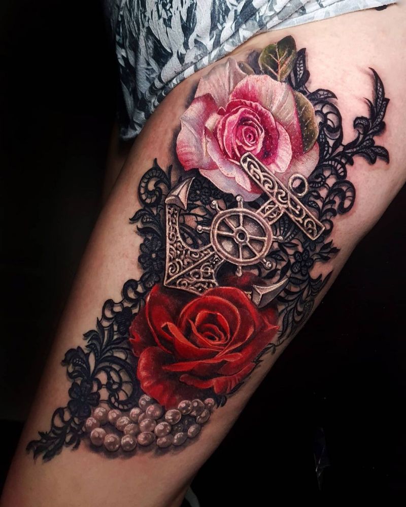 30 Pretty Lace Tattoos That Make You Excited