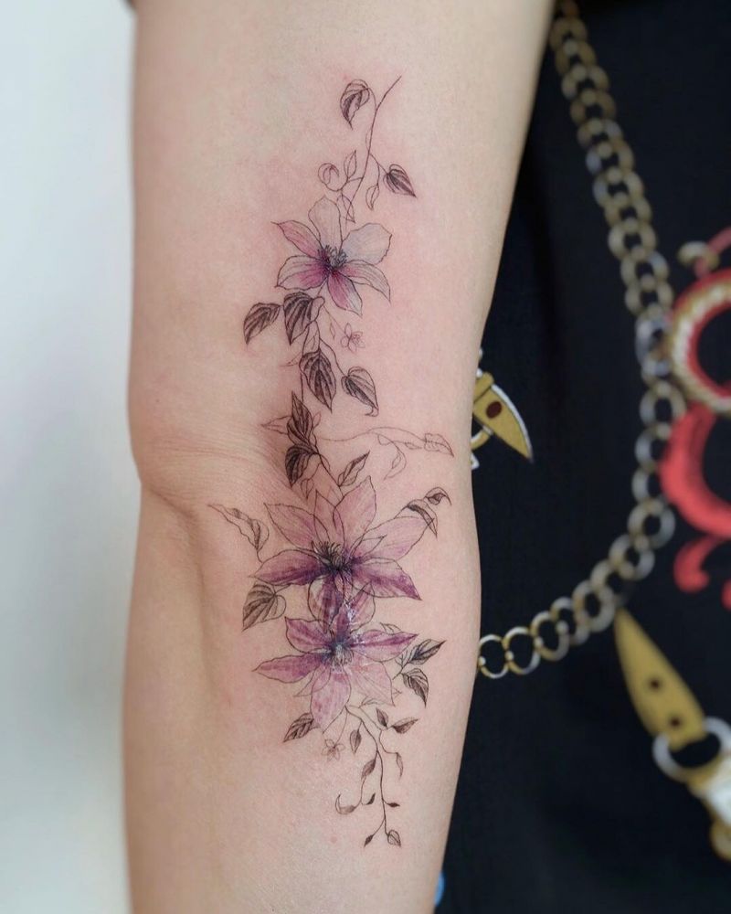 30 Pretty Clematis Tattoos You Must Try