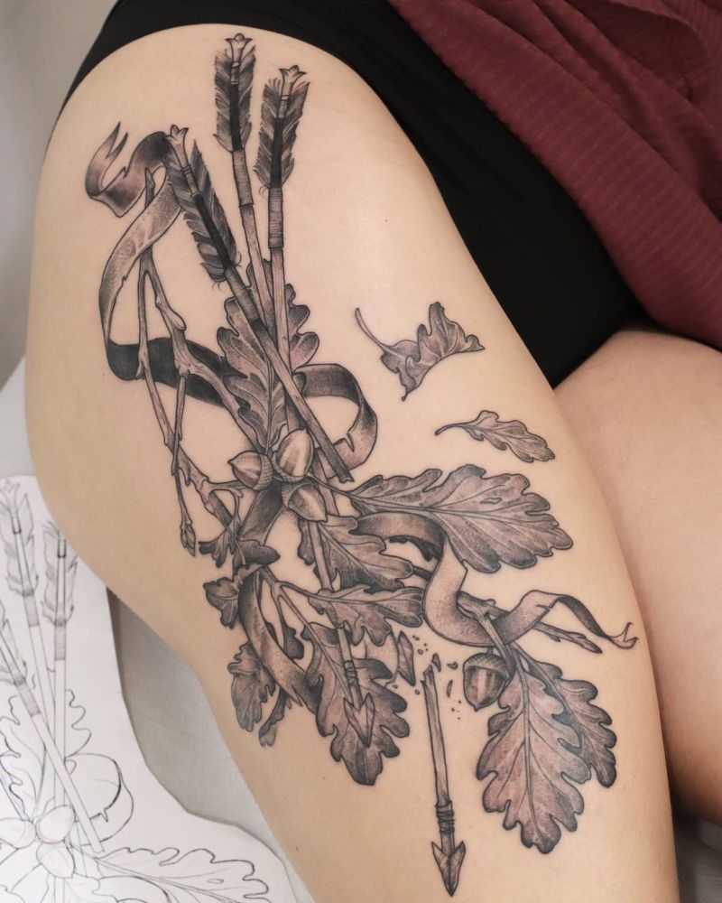 30 Pretty Oak Tattoos to Inspire You