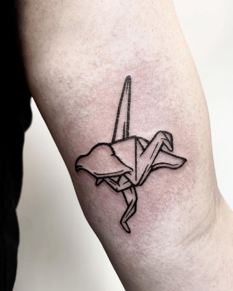 30 Pretty Paper Crane Tattoos Make Your Dream Come True