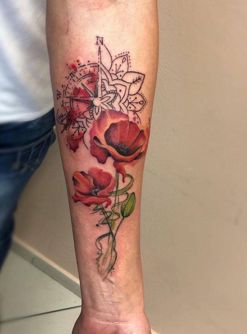 30 Pretty Watercolor Flower Tattoos You Will Love