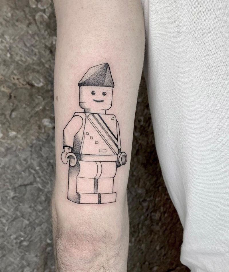 30 Pretty Lego Tattoos to Inspire You