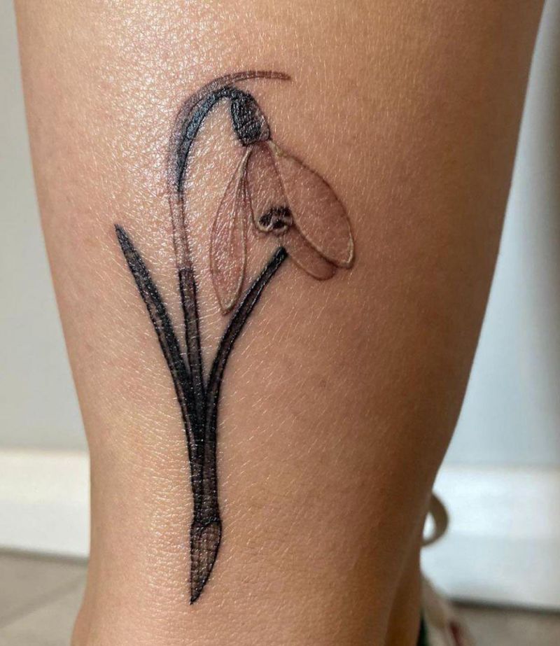 30 Pretty Snowdrop Tattoos to Inspire You