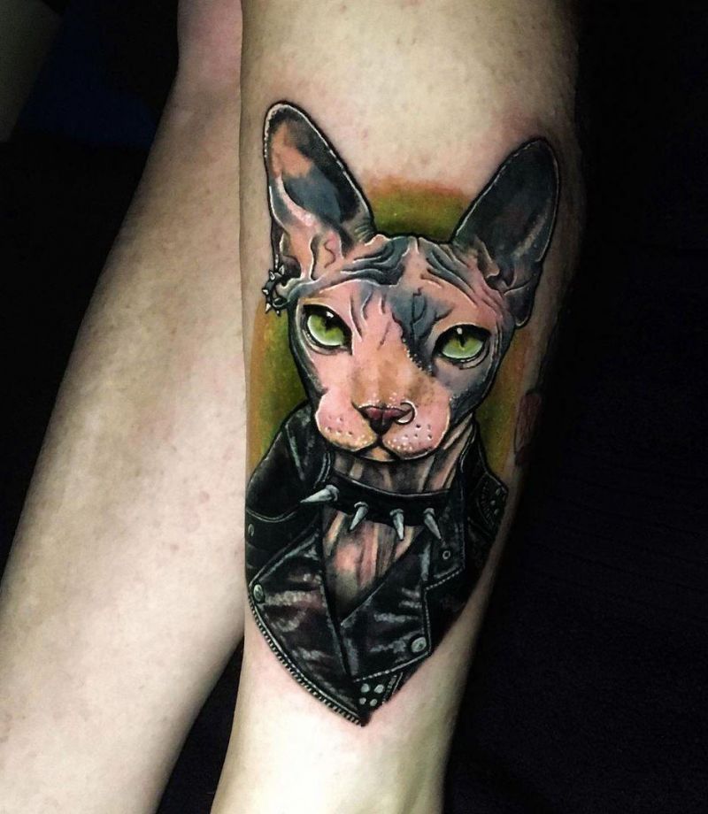 30 Pretty Sphinx Cat Tattoos to Inspire You