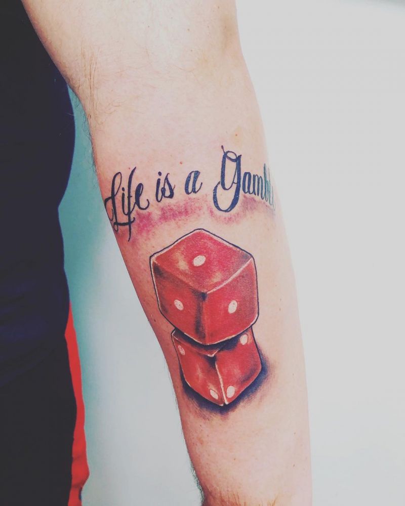 30 Pretty Dice Tattoos Hope to Bring You Luck