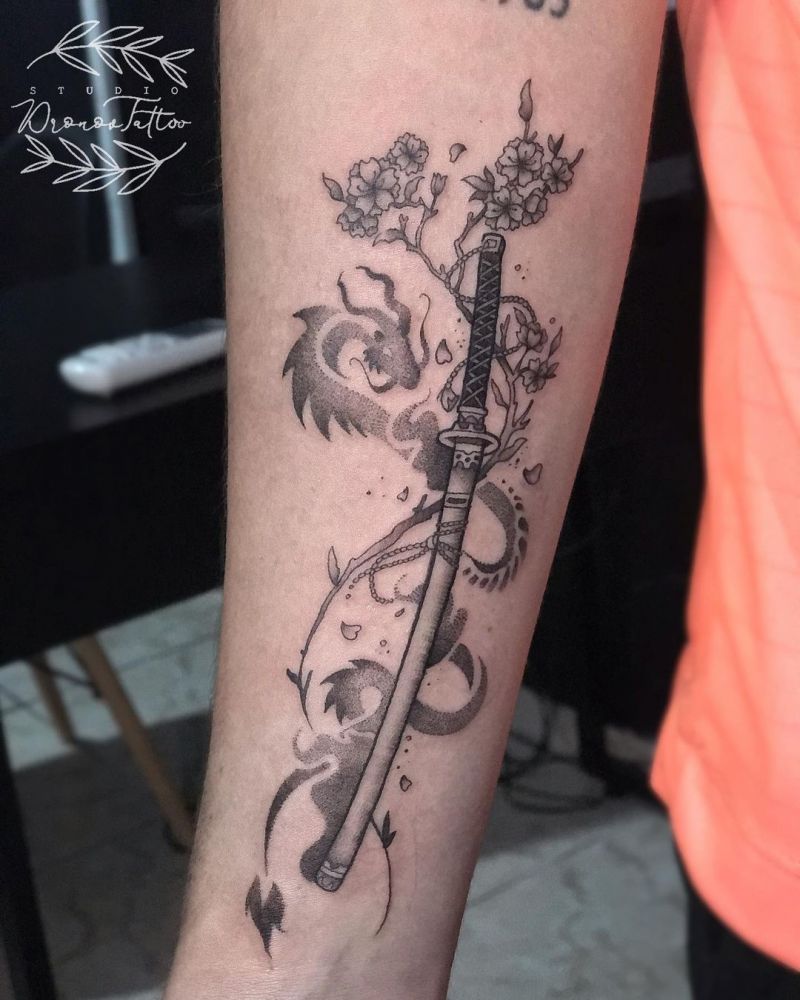 30 Pretty Katana Tattoos You Will Love