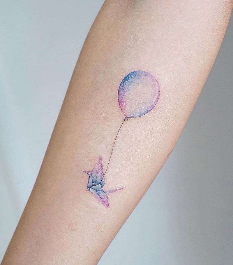 30 Pretty Paper Crane Tattoos Make Your Dream Come True