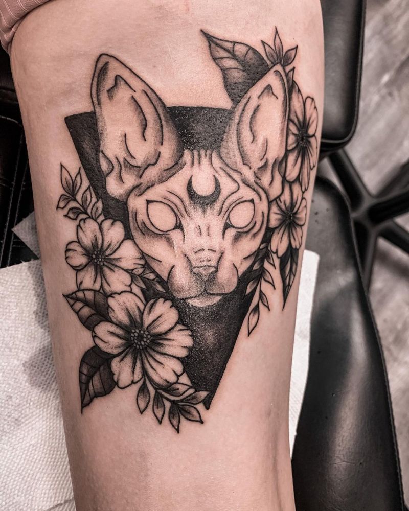 30 Pretty Sphinx Cat Tattoos to Inspire You