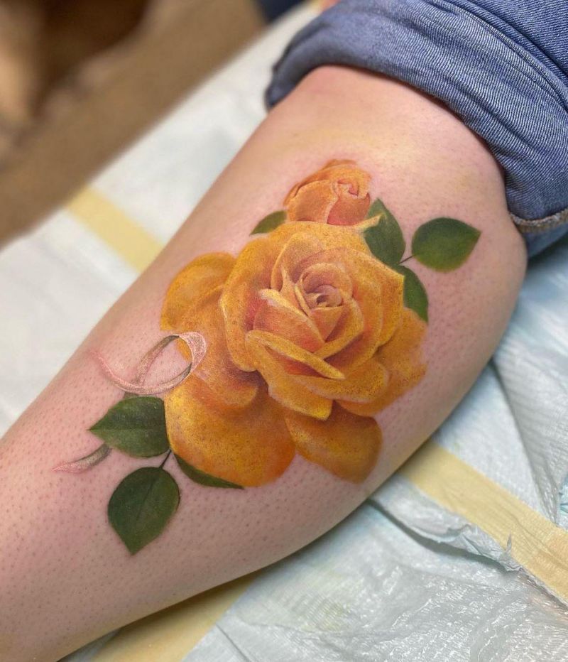 30 Pretty Yellow Rose Tattoos Make You Elegant and Beautiful