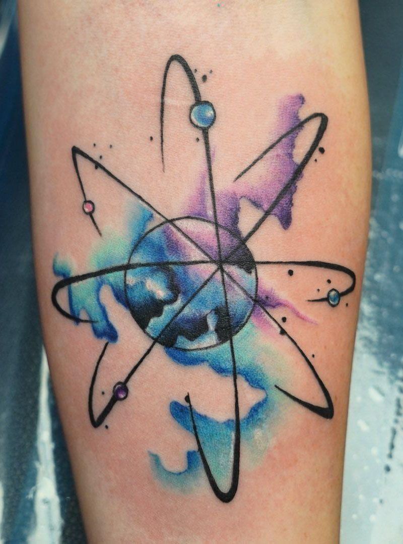 30 Pretty Atom Tattoos to Inspire You
