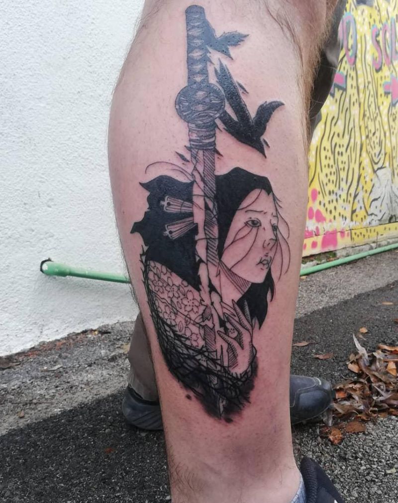 30 Pretty Katana Tattoos You Will Love