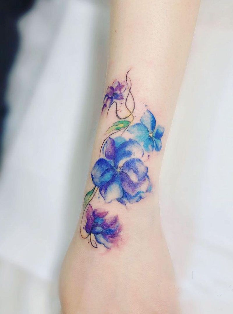 30 Pretty Watercolor Flower Tattoos You Will Love