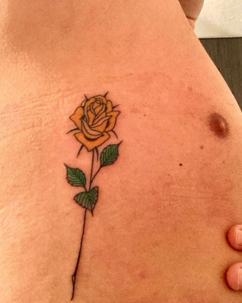 30 Pretty Yellow Rose Tattoos Make You Elegant and Beautiful