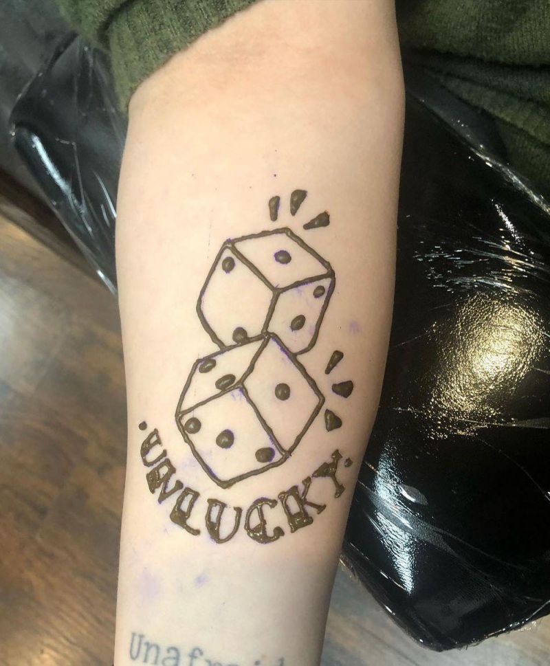 30 Pretty Dice Tattoos Hope to Bring You Luck