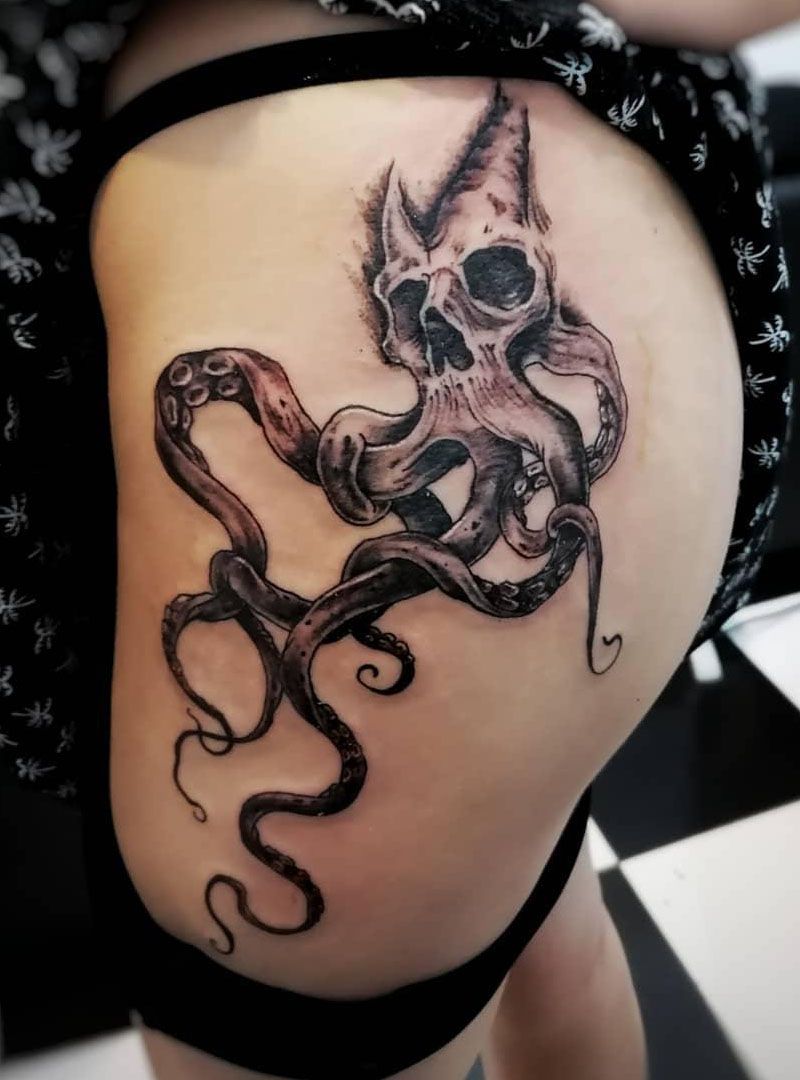 30 Pretty Octopus Skull Tattoos You Will Love