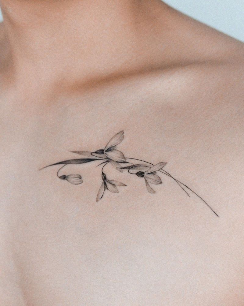 30 Pretty Snowdrop Tattoos to Inspire You