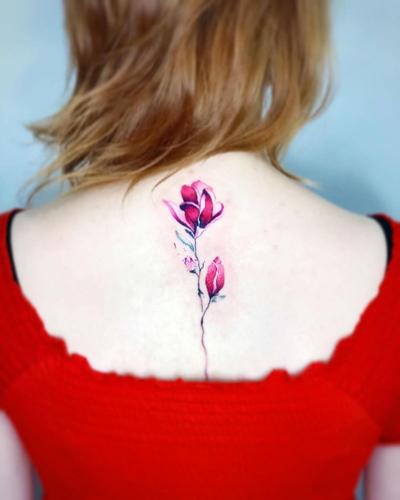 30 Pretty Watercolor Flower Tattoos You Will Love