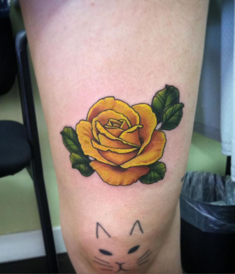 30 Pretty Yellow Rose Tattoos Make You Elegant and Beautiful