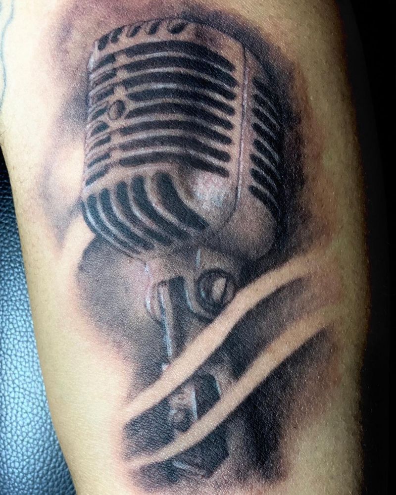 30 Pretty Microphone Tattoos Make You Attractive