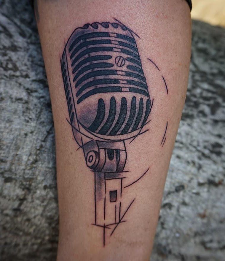 30 Pretty Microphone Tattoos Make You Attractive