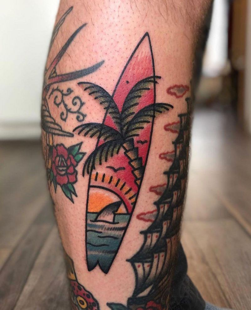 30 Surf Board Tattoos Inspire You to Challenge Yourself