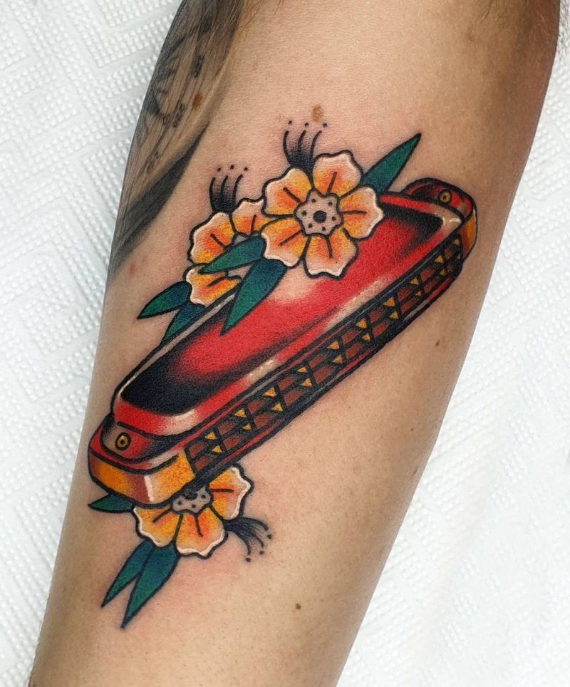 30 Pretty Harmonica Tattoos You Must Try