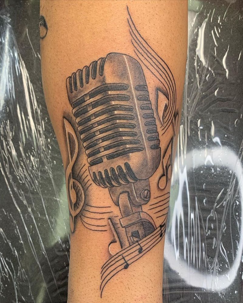 30 Pretty Microphone Tattoos Make You Attractive