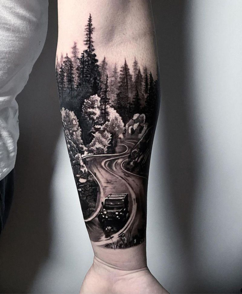 30 Pretty Road Tattoos to Inspire You