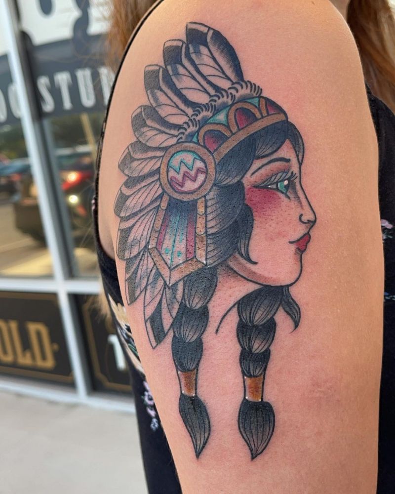 30 Pretty Headdress Tattoos You Will Love