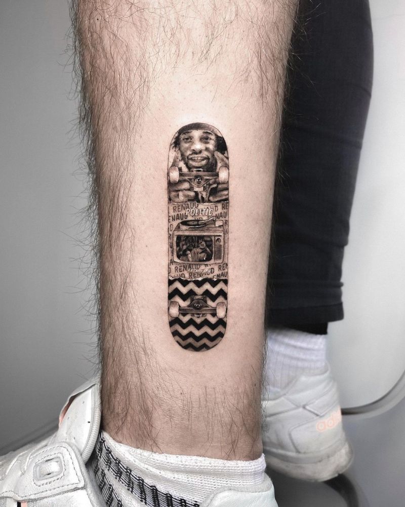 30 Creative Skateboard Tattoos You Can Copy