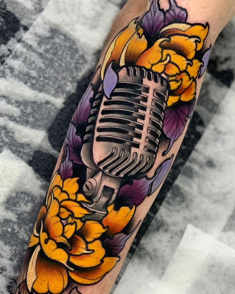 30 Pretty Microphone Tattoos Make You Attractive