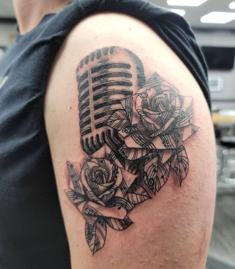 30 Pretty Microphone Tattoos Make You Attractive