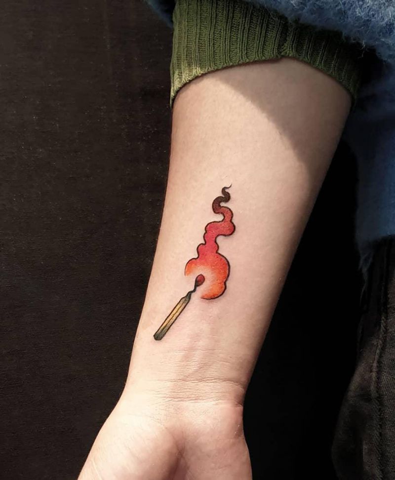 30 Pretty Match Tattoos You Must Try