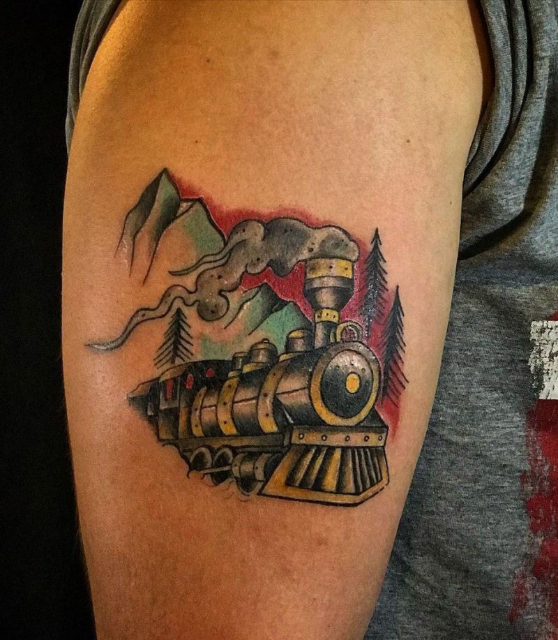 30 Pretty Train Tattoos You Must Try