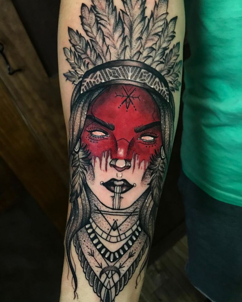 30 Pretty Headdress Tattoos You Will Love