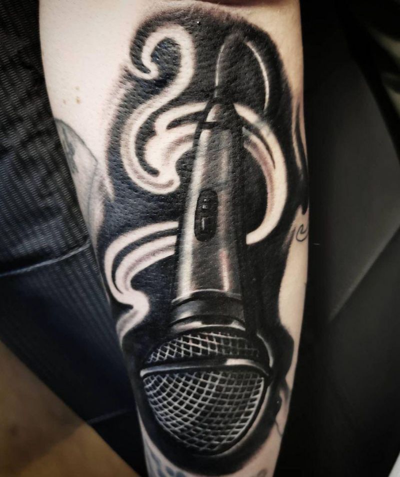 30 Pretty Microphone Tattoos Make You Attractive