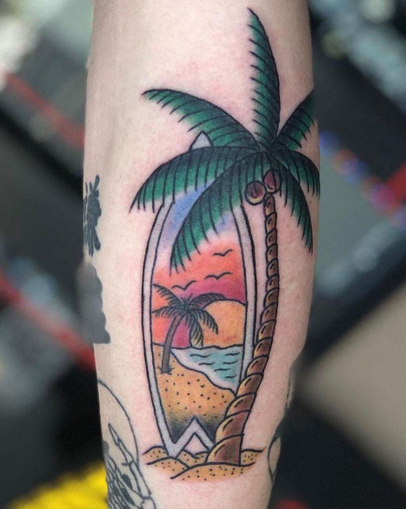 30 Surf Board Tattoos Inspire You to Challenge Yourself