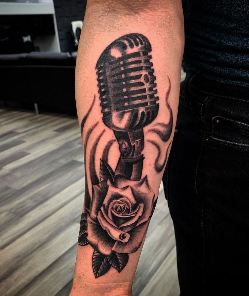 30 Pretty Microphone Tattoos Make You Attractive