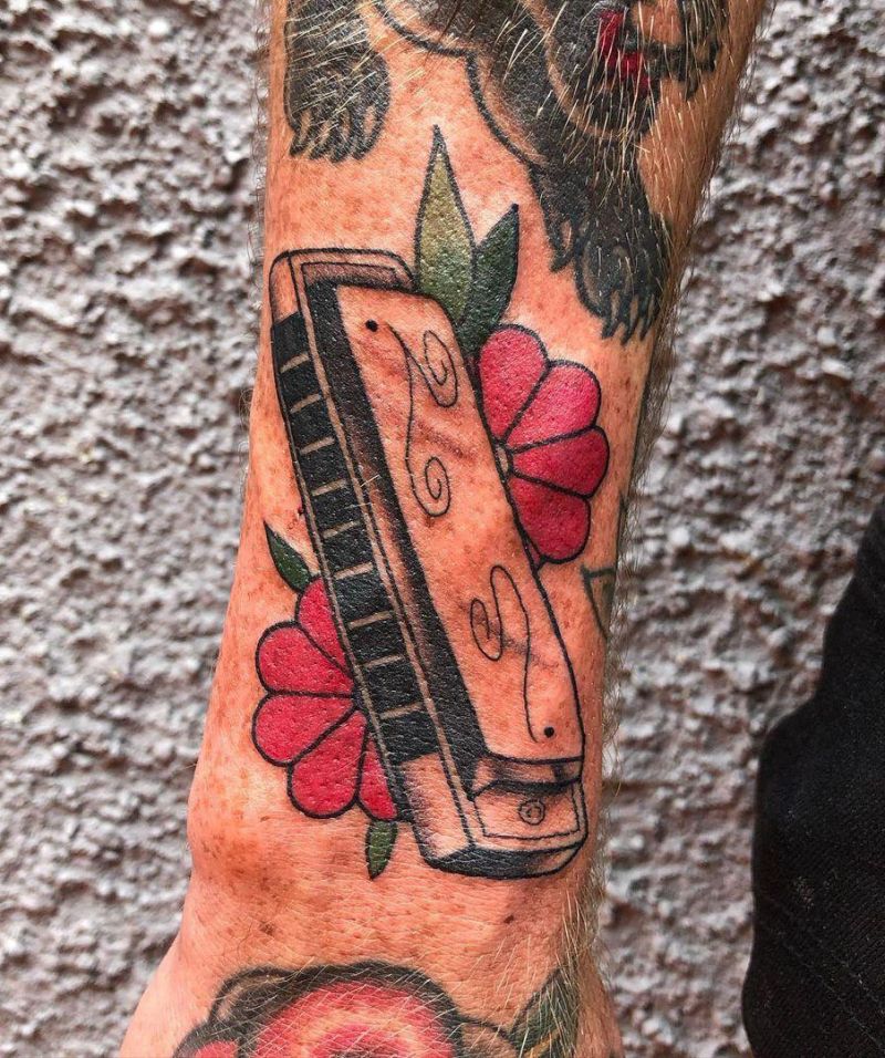 30 Pretty Harmonica Tattoos You Must Try