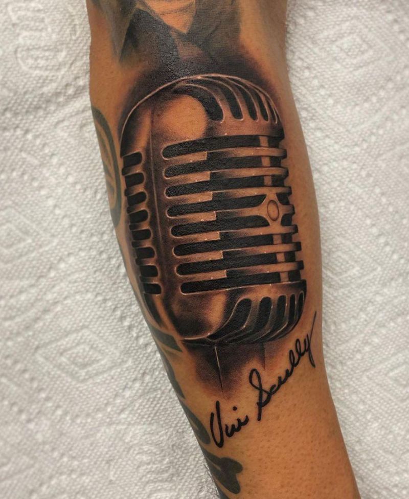 30 Pretty Microphone Tattoos Make You Attractive