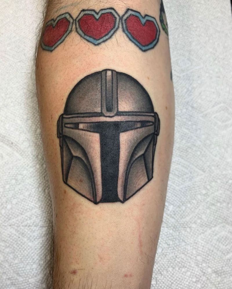 30 Pretty Helmet Tattoos to Inspire You