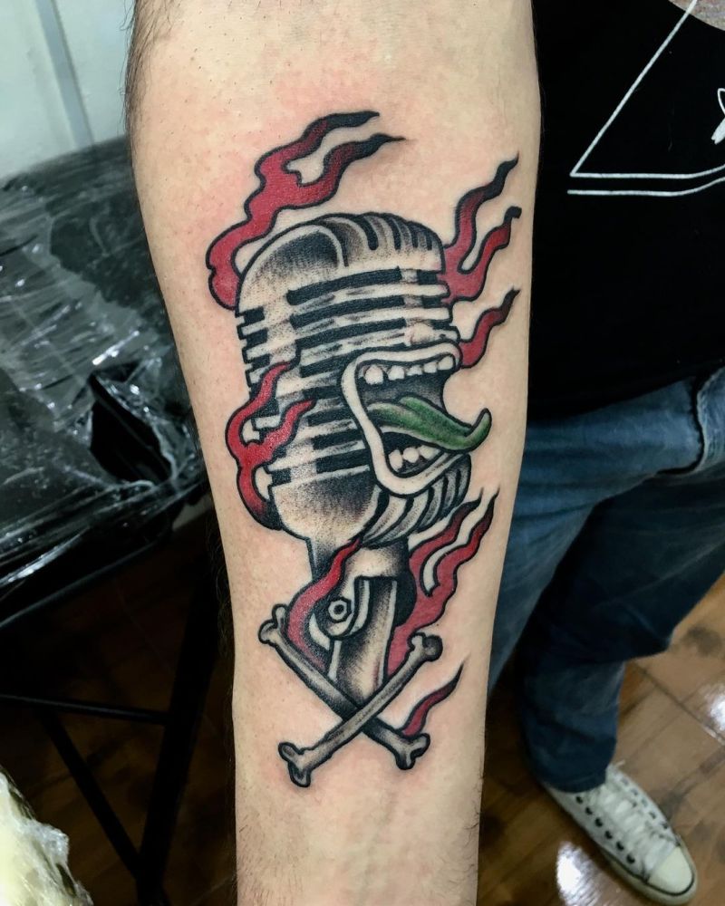 30 Pretty Microphone Tattoos Make You Attractive