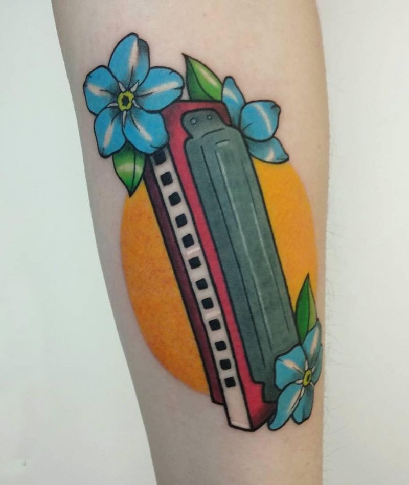 30 Pretty Harmonica Tattoos You Must Try