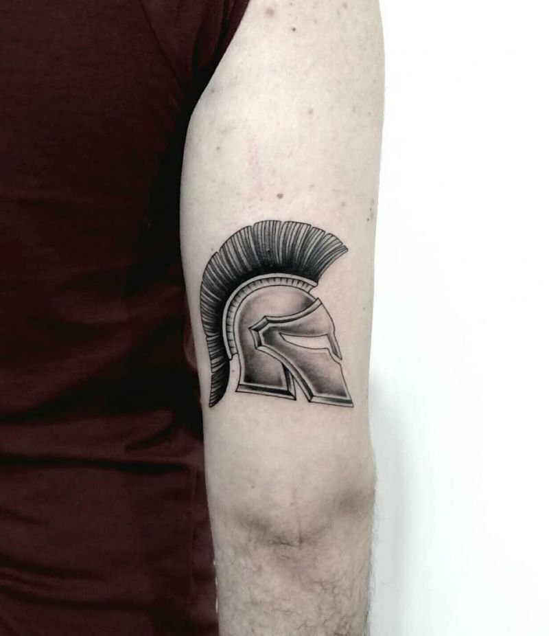 30 Pretty Helmet Tattoos to Inspire You